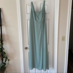 DAVID’S BRIDAL Scoop-Neck Dress - DUSTY SAGE